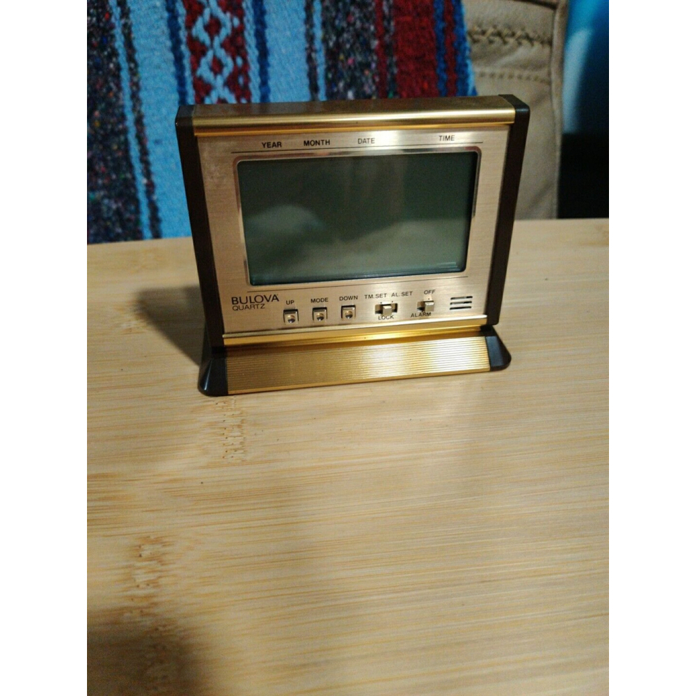 Bulova Century 2 Quartz Desk Clock Calendar Appointment Memory Alarm B2099